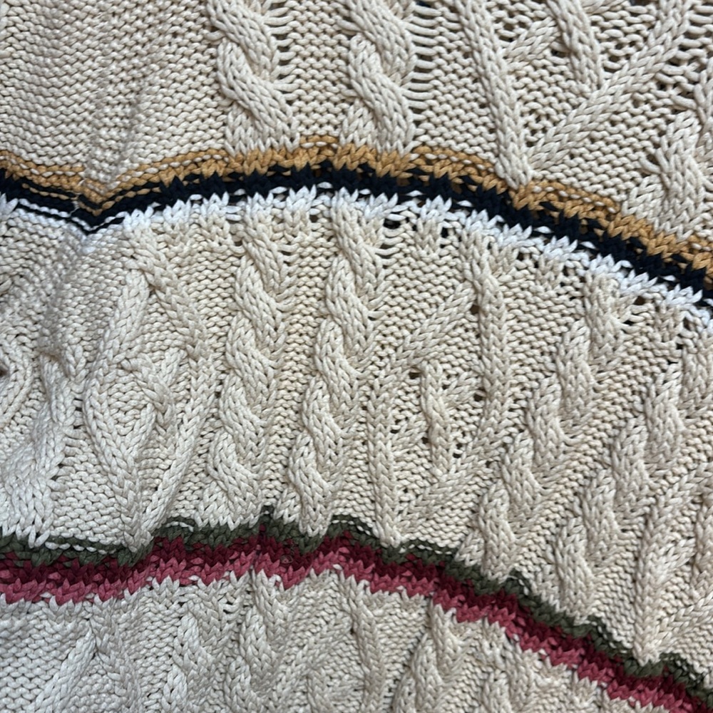 Veronica Beard Multicolor Striped Cable Knit Swea… - image 3